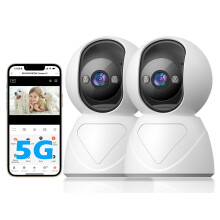 GUOANVISION 5G/2.4G Indoor Pan Tilt Security Camera,3MP House Cameras for Baby Monitor/Elder, WiFi CCTV Home Cameras, Alarm Siren, Night Vision, Two-