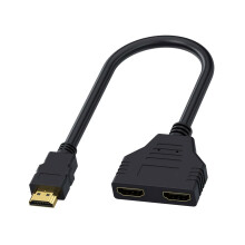 HDMl Splitters 1 in 2 Out HDMl Splitter Cable Adapter, 1080p HDMl Male to Dual Female 1 to 2 Way Distributor Converter for HD LED LCD DVD TV Dual Mon