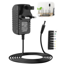 12V 1A Power Adapter, 12W Universal Power Supply Charger with 8 Tips Converter for Yamaha Echo Dot Camera Monitor LED Strip Router TV Printer BoxRadi