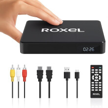 Roxel Mini DVD Player with HDMI & AV Output, USB Playback, Region Free, 1080p Upscaling, CD to Memory Stick Ripping, Earphone Jack, Multi-Language OS