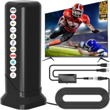 2026 Upgraded Indoor TV Aerial, Freeview TV Aerials Indoor with Strong Signal Booster, 560+ Miles Range Digital TV Aerial With Magnetic Base, Support
