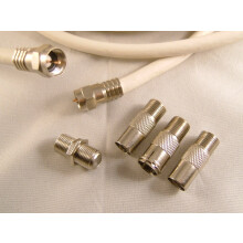 The One Stop Sat Shop 30m white universal satellite & aerial cable kit with satellite & coax adaptors