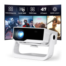 Wielio 2025 Ultra Smart Projector Built-in Apps, 32000 Lumens,Full HD 4K Supported, WiFi 6 & Bluetooth 5.2, Low Fan Noise (