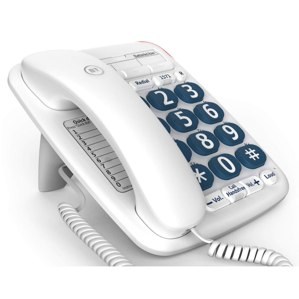 Bt Big Button 200 Corded Telephone, (Renewed) White 73247920
