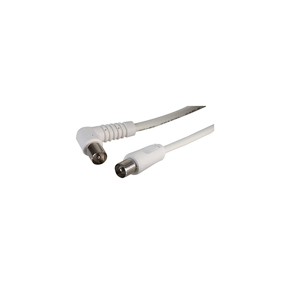 Pro Signal Jr9009b/2M -Rohs Tv Aerial Lead, 90 Degree Coax Plug To Straight Coax Plug, 2M White 36070169
