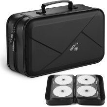 TIMCORR CD Case DVD Holder Storage: 144 Capacity DVD Cases Organizer Portable Wallet Storage - CD Plastic Protective Carrying Binder for Home Travel