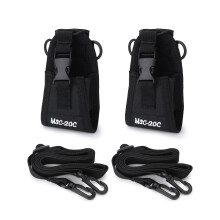 QWORK 2 Pcs Radio Pouch, Tactical Walkie Talkie Pouch Case Intercom Bag for Polic Fireman Security Officer (Black)