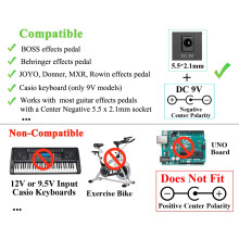 Security-01 DC 9V 0.5A Power Supply Adapter, Plug 5.5mm x 2.1mm, Center Negative