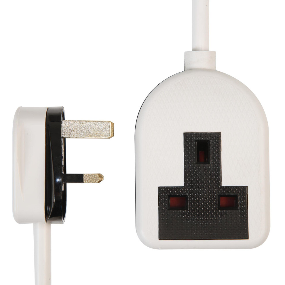 Pro Elec 1ÂGang Rubber Mains Extension Lead, 5M Cable, 13A, White Â Pelb1209 5004941188730