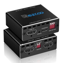 ROFAVEZCO 4K 120Hz HDMI 2.1 Splitter 8K 60Hz 1 in2 out VRR ALLM HDCP2.3 HDR10 8KUHD D-olby Vision Atmos Scaler 4K EDID 1080P Dual Monitors HDMI 2.1 Sp