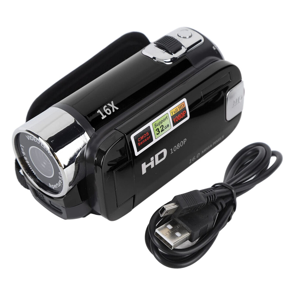 Handheld Video Camcorder, 1080P 16Mp Dv Camera 16X Digital Zoom Video Camera With 2.7In Tft Rotatable Screen And Usb Cable (Black) Black 41319475