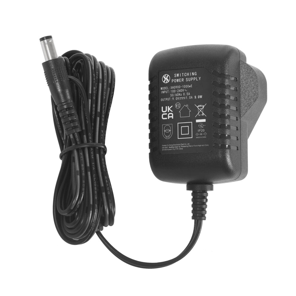 Security-01 9V 1A Power Supply Adapter, Dc Jack Center Negative, Plug 5.5Mm X 2.1Mm, For Effects Pedals, Piano Keyboards, Label Makers And More 46814777