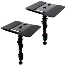 Deluxe Studio Monitor Stands, Desk Speaker Stand (2-Pack)- Heavy Duty 30x23cm Metal Tray, -10 to +10 Tilt Angle - Perfect for Studio Monitors, Book
