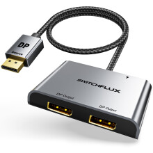 SWITCHFLUX DisplayPort to Dual Display Port Adapter [4K@60Hz] DP Splitter 1 in 2 Out Extended Display MST DP to 2 DP Female for Dual Monitors Compati