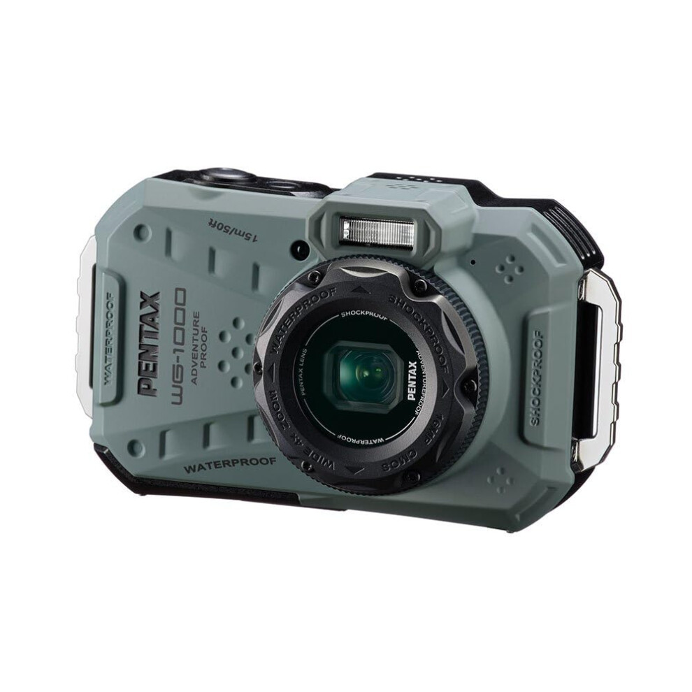 Pentax Wg-1000 Waterproof Digital Compact Camera, Designed For Casual Outdoor And Underwater Photography, Waterproof To A Depth Of 15 Meters, For Up
