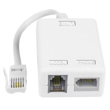 WrteEase BT Plug to ADSL RJ11 Broadband Internet Microfilter Splitter,BtMale to BT & RJ11 Female Telephone White Socket Splitter Cable for Landline M