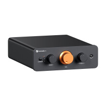 Fosi Audio P4 Mini Preamp with 3 RCA Inputs, Home Audio Stereo Pre amp for Amplifier/Active Subwoofer/Speakers, Preamplifier with 3-Level Adjustable