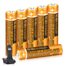6 Pack 550mAh HHR-55AAABU AAA NI-MH Rechargeable Batteries for Panasonic 1.2V BT Gigaset Cordless Phones