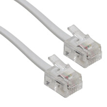 RJ11 to RJ11 ADSL Broadband Modem Cable, Phone Socket to Router Connection, White (5M)