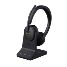 Yealink WH68 ANC DECT Wireless Headset with Microphone, 4X AI Noise Cancelling Mic,606 ft Range On Ear Work Headsets,32H Talk Time, UC Bluetooth Head