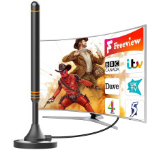 Indoor TV Aerial for Freeview 2026 – Long Range Digital HDTV Aerial with 360 Reception, Magnetic Base, Supports 4K/1080P HD, Easy Setup for Smart &