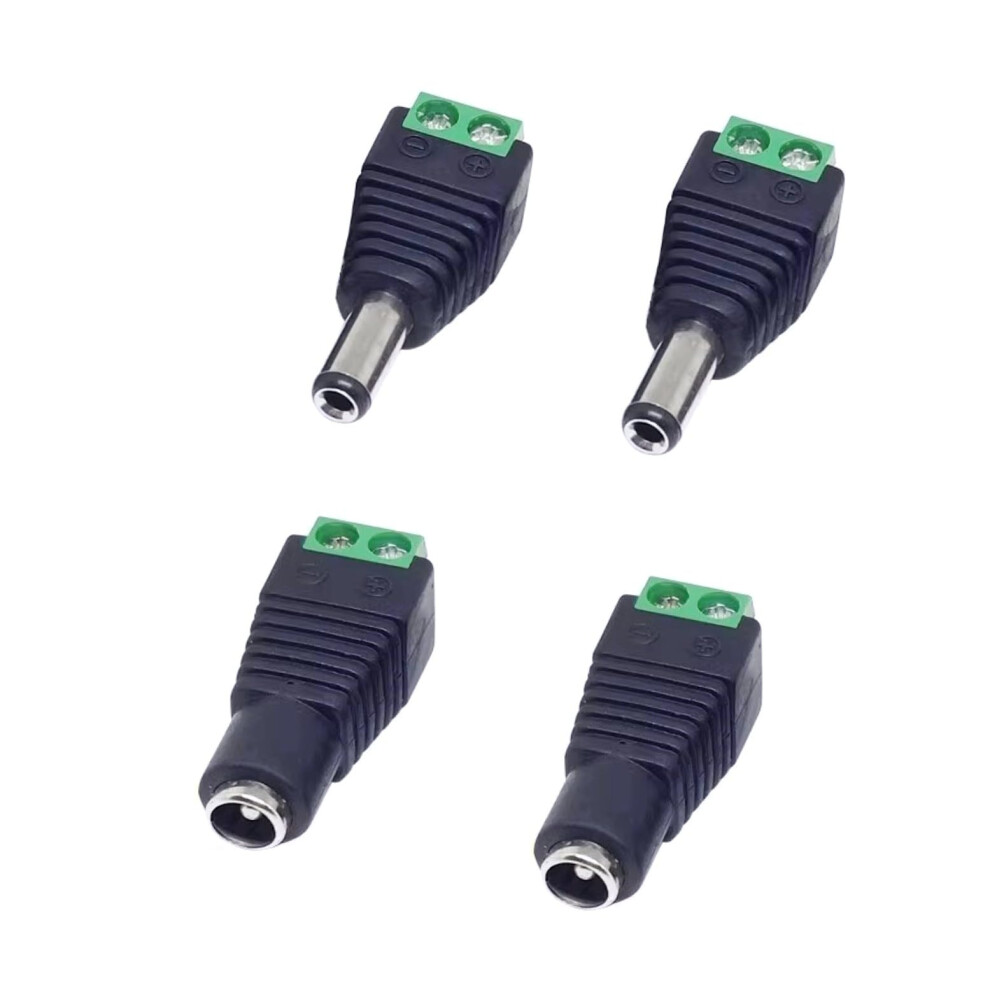 Jzk 4X Dc Adapter, 5.5Mm X 2.1Mm Dc Power Adaptor Connector, 5.5 X 2.1 Mm Male And Female Dc Plug And Jack Adapter For Cctv Security Camera, Led Stri 54869677