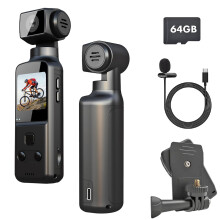 4k Vlogging Camera, Equipped with A 64gb Memory Card Pov Camera, Body Cameras with Audio and Video, Rotates 270Pov Pro 4k, Suitable for Outdoor Spor