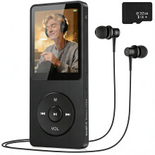 32GB MP3 Player with Bluetooth 5.3 Mini Music Player with HiFi Sound Voice Recorder E-Book Function Earphones Included 1.8 inch Screen with Speaker V