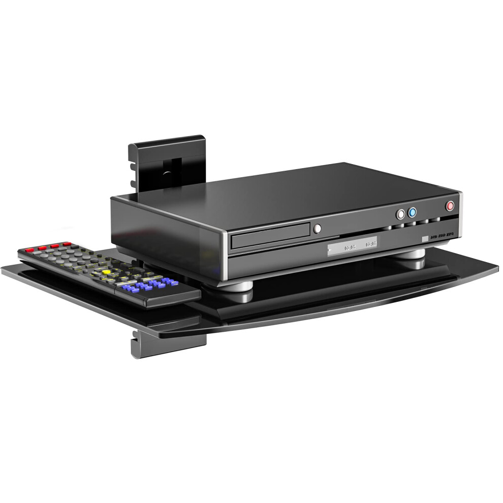 Wali Floating Entertainment Center Shelves, Holds Up To 8 Kg, Tv Shelf With Strengthened Tempered Glasses For Dvd Players, Cable Boxes, Games Console 15982162