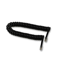 Replacement Telephone Handset Cords Coiled Cable (1 metre, Black) 30cms coiled