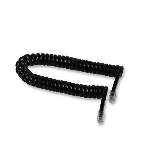Replacement Telephone Handset Cords Coiled Cable (1 metre, Black) 30cms coiled