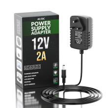 12V 2A Power Supply for LED Strip Lights, AC 100-240V to DC 12V 2A Power Supply Adapter UK plug,Wall Charger,5.5mm x 2.1mm Jack for Audio/Video, Rout
