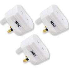 MSC - UK 2 pin to 3 pin Shaver plug adaptor uk/Toothbrush adapter plug uk / 1a eu to uk plug adapter/european to uk plug adaptor 2pin plug Travel ada