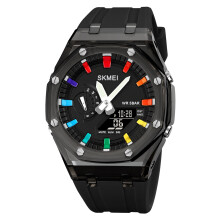 Wasserfeste digitale Armbanduhr 50M mit Hintergrundbeleuchtung, Stoppuhr, Weltzeit und Wecker