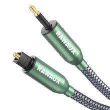 RAWAUX Mini Toslink Cable, Mini Toslink to Optical Digital Audio Cable 24K Gold Plated Optical Audio Adapter for TV, Laptop, PS4/3, AV Amp, Home Thea