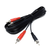 DRUT 2.5m RCA to RCA Phono Twin Jack to Jack Stereo Audio Cable Lead Cord Compatible With CD/DVD/Amplifier/Hifi/DJ Mixer/Turntable (Black Nickel Conn
