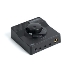 H1 DAC Amp for Pc,Mini USB Gaming DAC Headphone Amplifier, Mini Hi-Fi Digital-to-Analog Amp, 3.5MM/6.35MM/Mic/EQ Opt/Coa/RCA Outputs with Treble & Ba