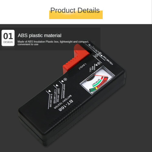 BT-168 AA/AAA/C/D/9V/1.5V Universal Button Cell Battery Colour Coded Meter Indicate Volt Tester Checker BT168 1