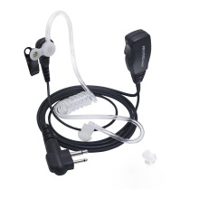 PROMAXPOWER Walkie Talkie Earpiece Compatible with Motorola 2 Pin, Covert Air Tube Earpiece Headset with Big PTT Mic, Security Radio Earpiece for CP0
