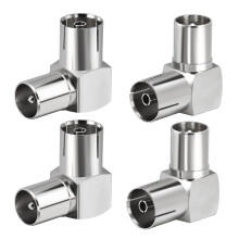 TUOLNK TV Aerial Male to Female 90 Degree TV Aerial Coaxial Connector TV PAL Female to Male Right Angle Aerial Adapter for Aerial Cable Satellite Cab