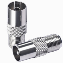 TUOLNK TV Aerial Connector F Female to TV Male Adapter for Aerial & Satellite Cables - 9.5mm Female to F Type Coax Connector - 2 Pack