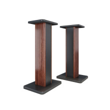 Kinevortex 70cm Speaker Stand Retro-style Highly Supportive Speaker Stands Wood Grain Soundbar Bracket under TV for Home Theaters with Sand Filling T