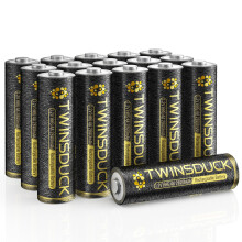 TWINSDUCK Rechargeable AA Batteries 2800mAh High Capacity Ni-MH 1.2V Pre-Charged Double a Batteries (16 Pack)