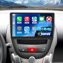 4+64G 10 inch Screen for Toyota Aygo/Peugeot 107 / Citroen C1 Radio 2005-2014, Android Touchscreen Aygo Car Stereo with Carplay/Android Auto/Bluetoot