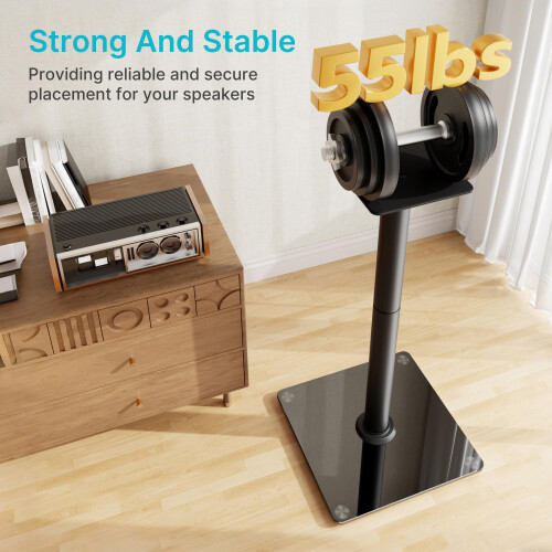 PEGZONE Speaker Stands Pair, 30" Fixed Height, 55lbs Weight Capacity 1