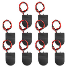 10PCS CR2032 Battery Holders, 1x 3V Black Coin Cell Battery Socket Holder Case Box with 15 cm Wire Lead ON-OFF Switch for Electronics DIY Projects