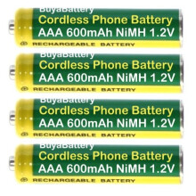 AAA Cordless Telephone Rechargeable Batteries 600mAh 1.2V NiMH BuyaBattery | Pack of 4
