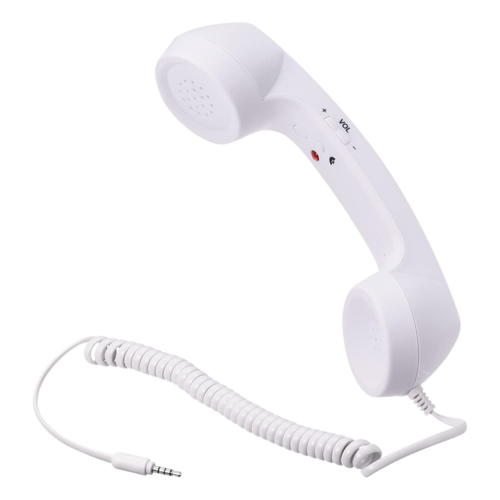 Sourcing Map 3.5Mm Retro Telephone Handset Telephone Receiver For Microphone Speaker White 47676923