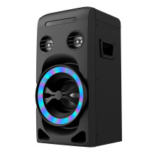 100W Home Stereo System with CD Player, FM Radio, Bluetooth, AUX in/USB in, Karaoke Function, Earphone Jack, LED Lights, Remote Control Included