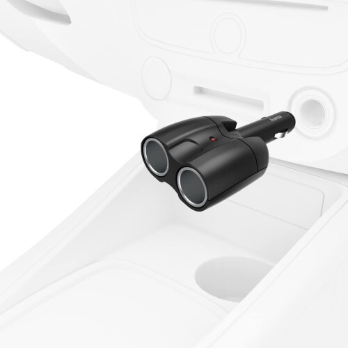 Hama Hama Cigarette Lighter Splitter, Dual Socket (12V cigarette lighter socket, 2-way, 12V dual plug, dual cigarette lighter, adjustable 180 joint plug, 2